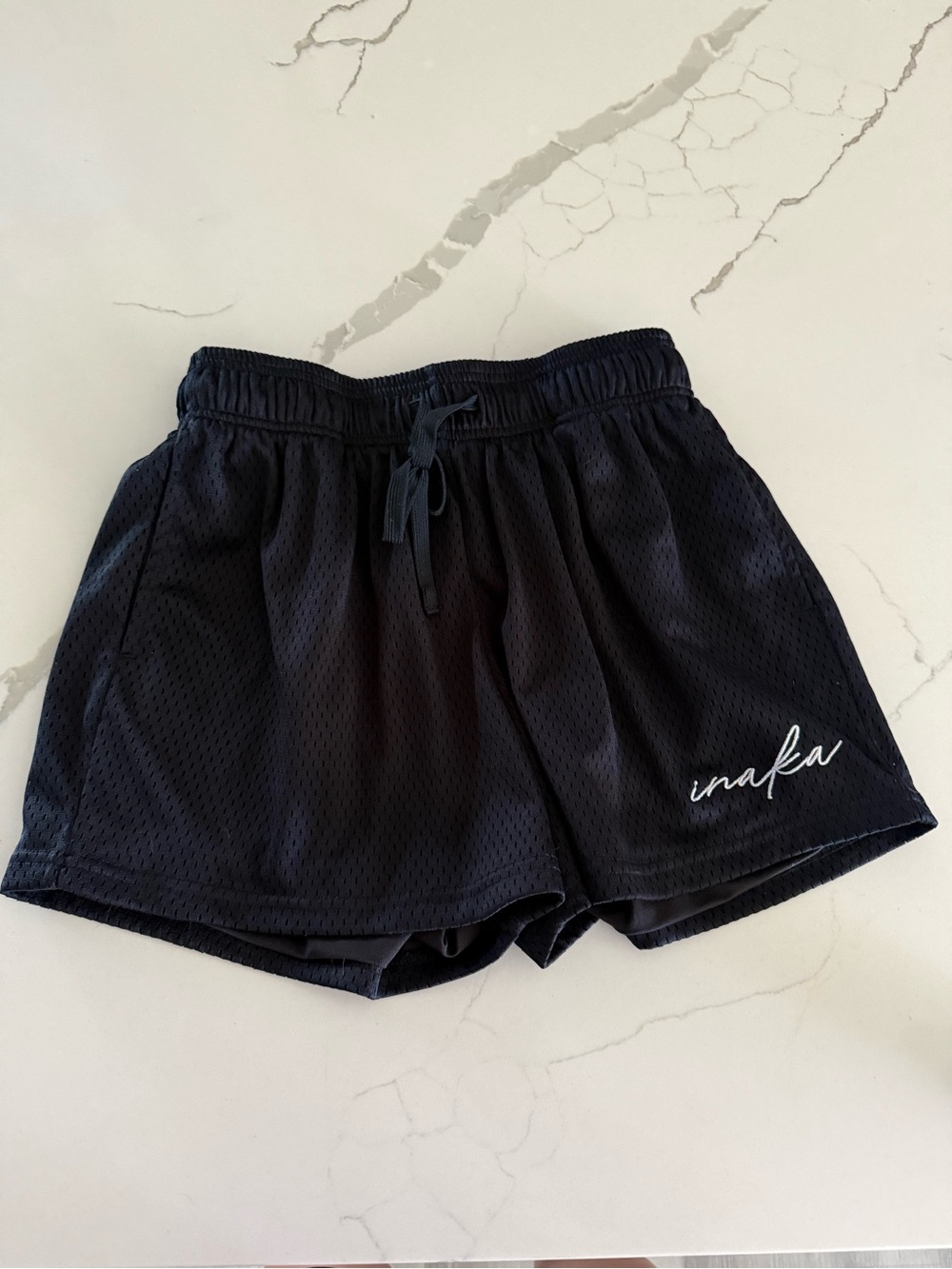 Inaka Power Black Women's Mesh Athletic Shorts